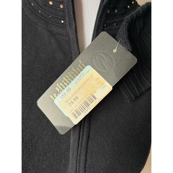 NWT Christine Alexander Full-Zip Mock Neck W/ Crystalized Swarovski Rhinestones - Picture 8 of 10